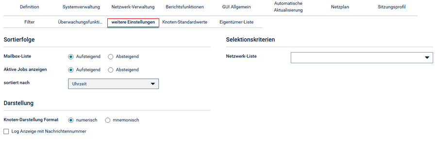 Weitere Einstellungen