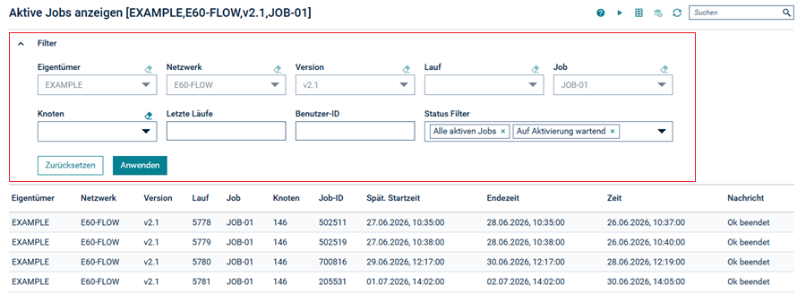 Aktive Jobs anzeigen (Jobs)