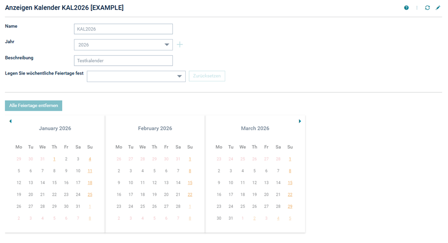 Anzeigen Kalender