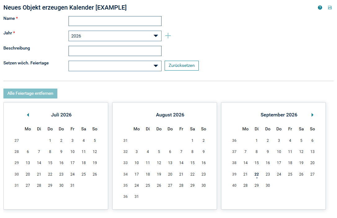 Kalender-Definition anlegen