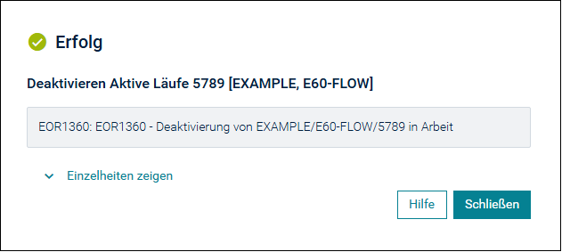 Deaktivieren Aktive Läufe