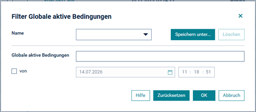 Filter Aktive Bedingungen