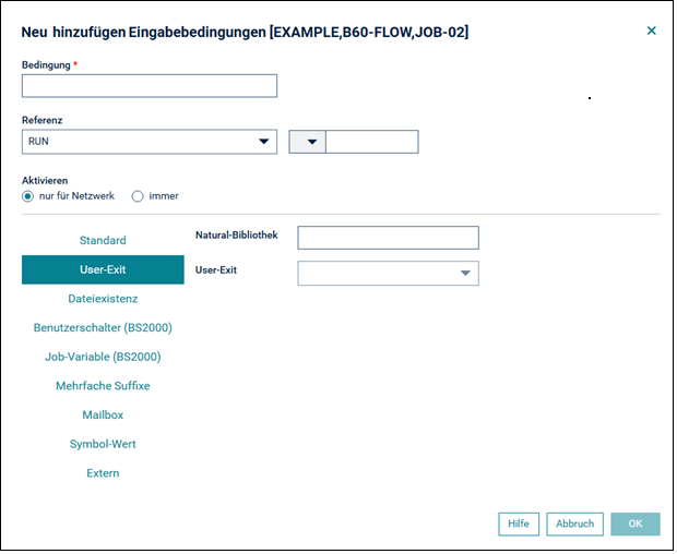 Typenspez. Einstellungen - User Exit
