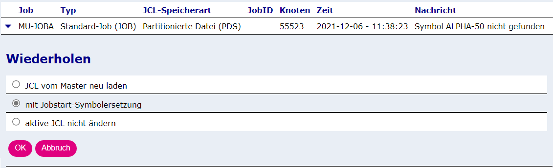 Wiederholen Aktive Jobs
