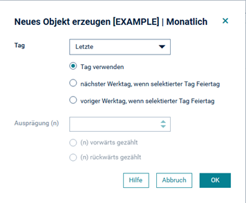 Letzter Tag, monatlich