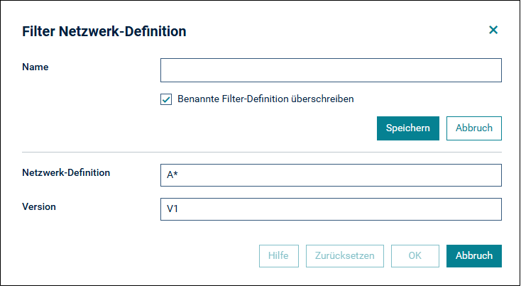 Benannter Filter, Name