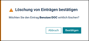 L&ouml;schung von Eintr&auml;gen best&auml;tigen