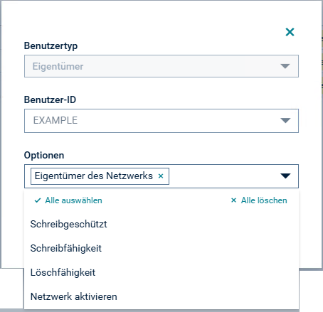 Berechtigungen Netzwerk-Definition