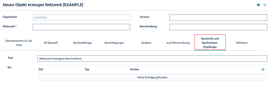 Register "Nachricht und Nachrichten-Empf&auml;nger"