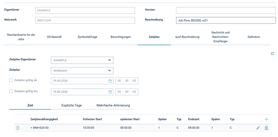 Register "Zeitplan"