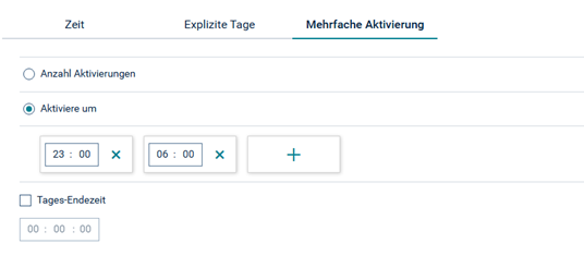 Register "Mehrfache Aktivierung"