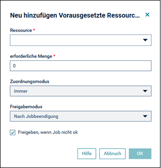 Vorausgesetzte Ressourcen