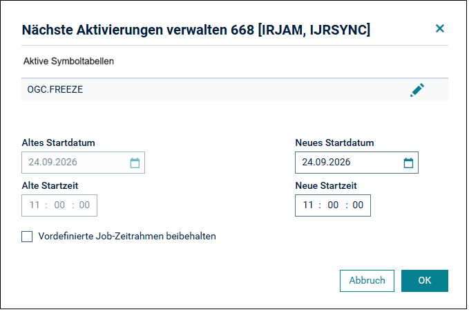 Nächste Aktivierungen verwalten