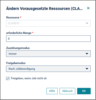 &Auml;ndern Vorausgesetzte Ressourcen