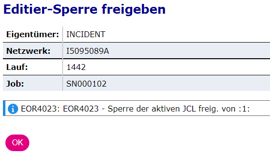 Editier-Sperre freigeben