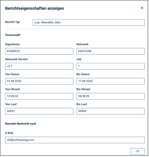 Eigenschaften eines Berichts