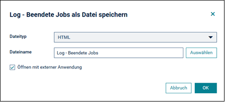 Log - Beendete Jobs als Datei speichern