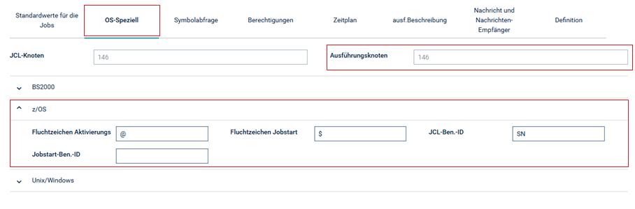 Register OS Speziell - z/OS