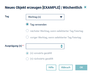 Spezieller Werktag, wöchentlich