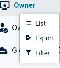 Context menu for owner