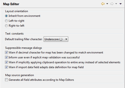 Map editor general settings
