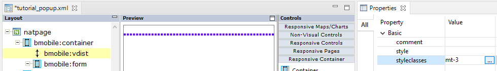 bmobile:container styleclasses