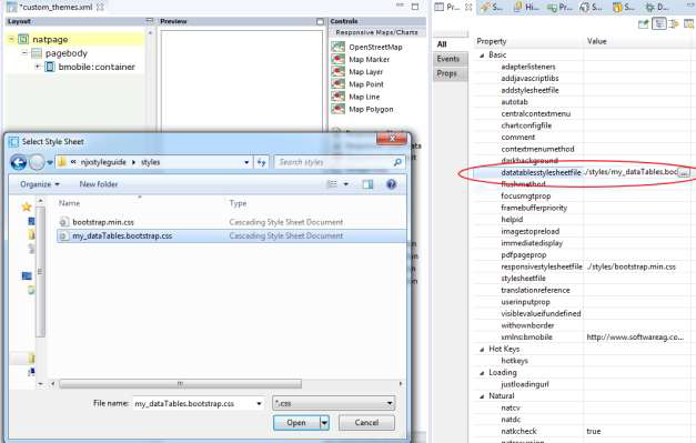 datatablesstylesheetfile property