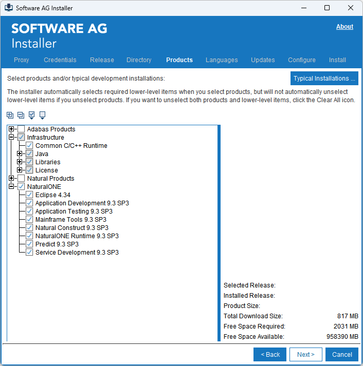 Product selection tree