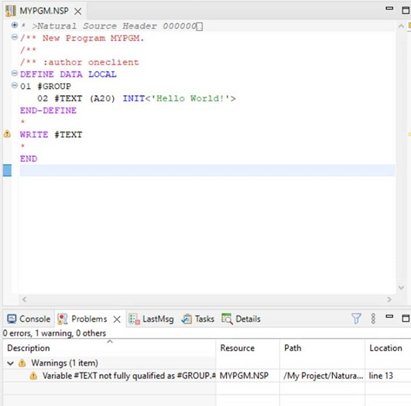 Source editor NATstyle dialog