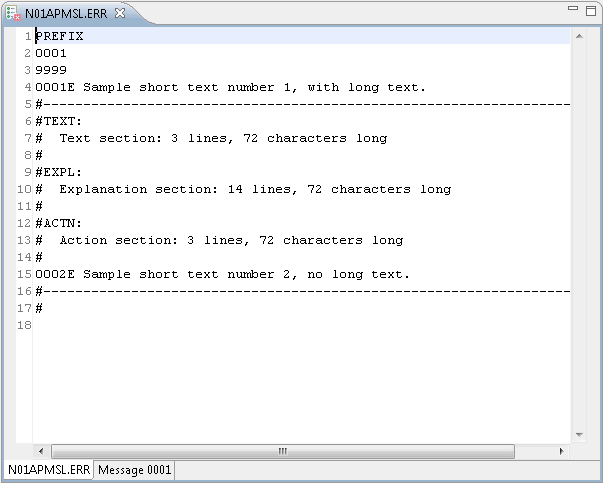 Error message editor