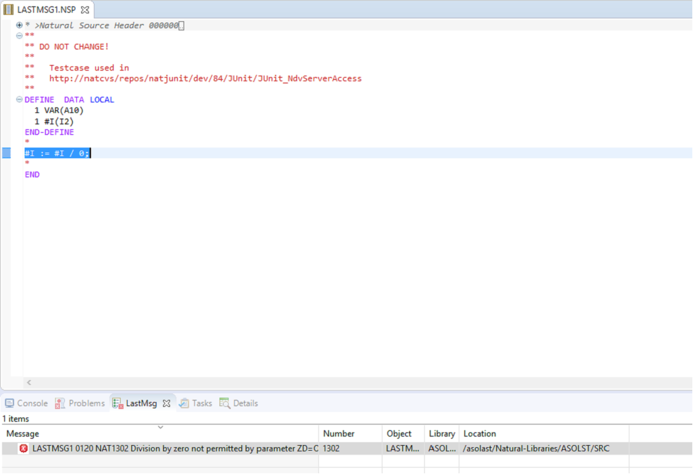 LastMsg - source with error