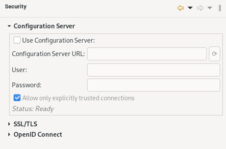 Enter the configuration server details in the respective fields.