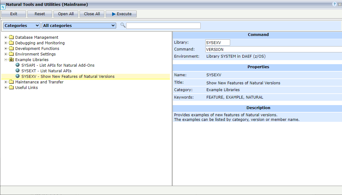 SYSUTIL interface - Example