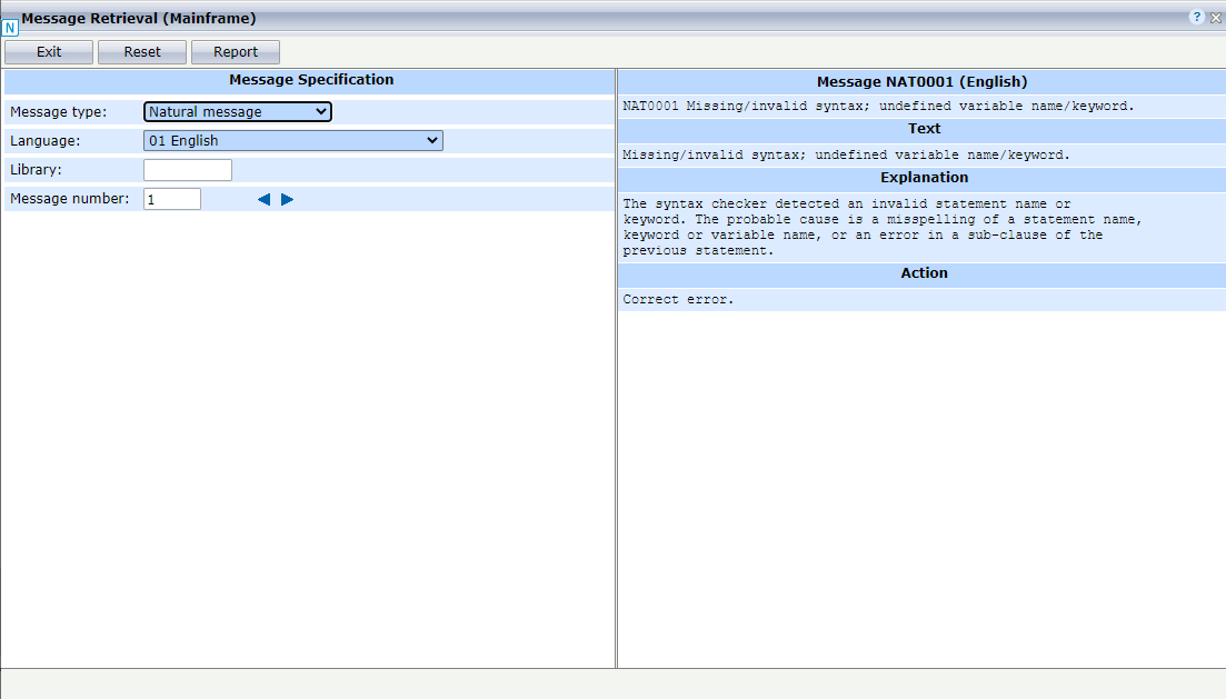 SYSUTIL interface - Message Retrieval