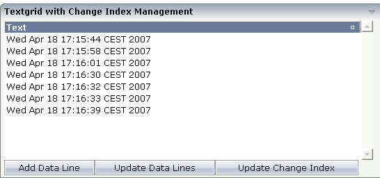 Text grid with three buttons