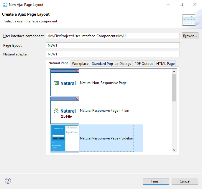New Ajax Page Layout