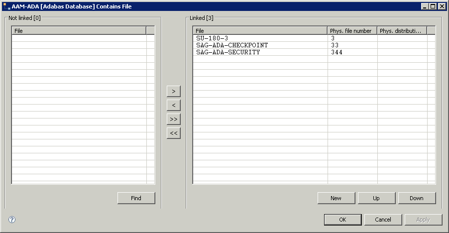 Window for linking/unlinking objects
