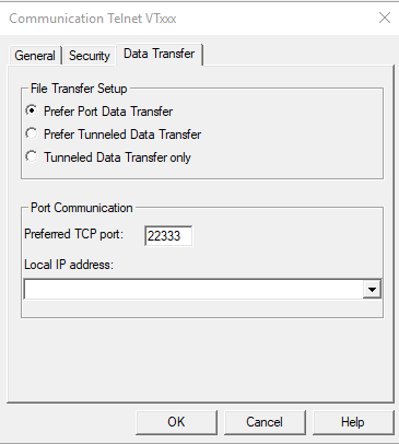 Communication - Telnet Vtxxx - Data Transfer