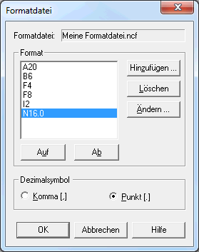 Formatdatei - Beispiel