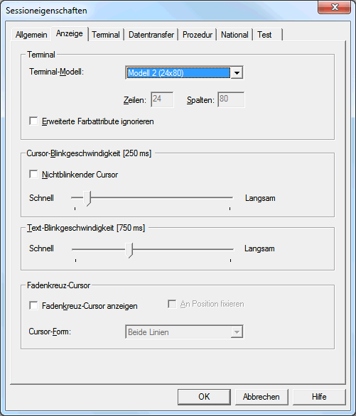 Session-Eigenschaften - Anzeige (f&uuml;r alle Session-Typen au&szlig;er VT)
