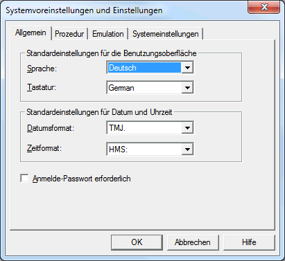 Systemvoreinstellungen und Einstellungen - Allgemein