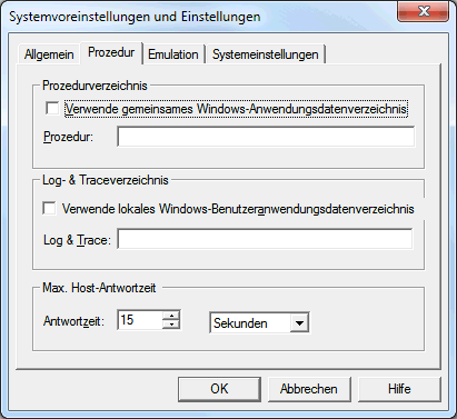 Systemvoreinstellungen und Einstellungen - Prozedur