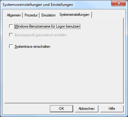 Systemvoreinstellungen und Einstellungen - Systemeinstellungen