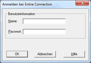 Anmelden bei Entire Connection