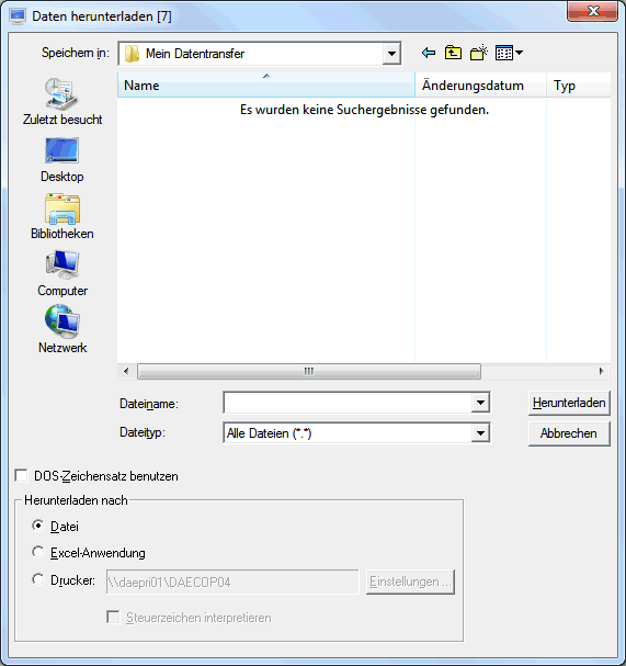 Daten in eine Datei herunterladen