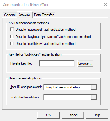Communication - Telnet Vtxxx - Security