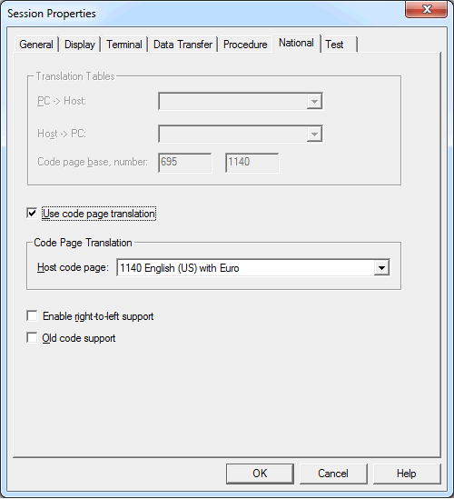 Session Properties - National