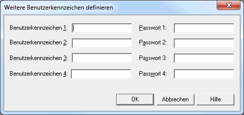 Benutzereigenschaften - weitere Kennzeichen