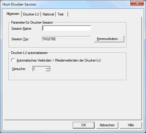 Host-Drucker-Session - Allgemein