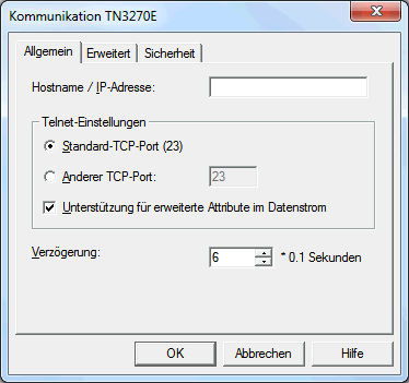 Kommunikation TN3270(E) f&uuml;r Anzeige-Sessions - Allgemein